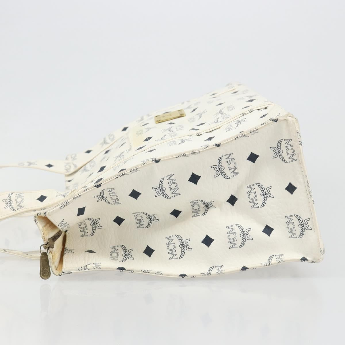 MCM Vintage Leather White Leather Shoulder Bag Bag (Pre-Owned)