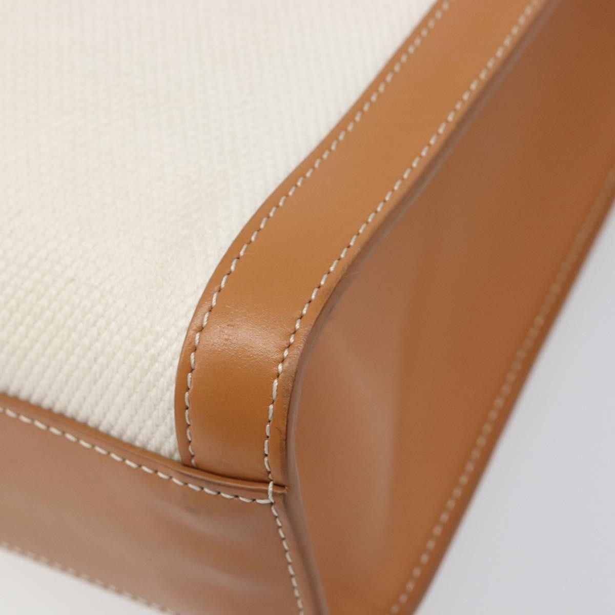 Celine Vertical Cabas Canvas With Leather Beige Canvas Tote Bag Bag (Pre-Owned)