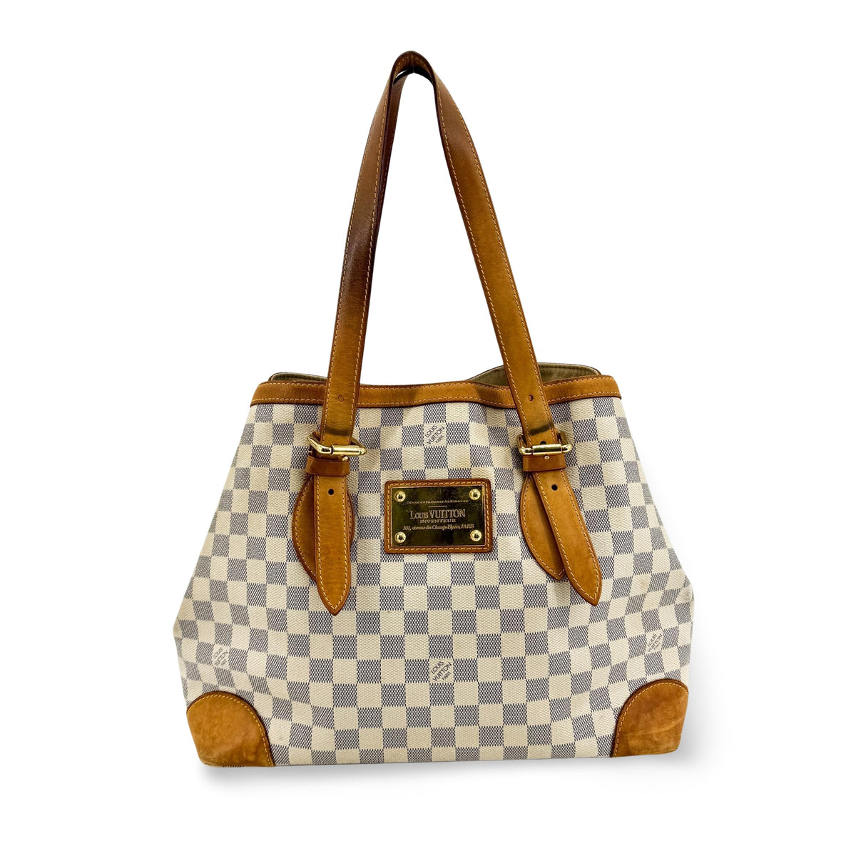 Louis Vuitton Hampstead Damier Ebene White Canvas Tote Bag Bag (Pre-Owned)