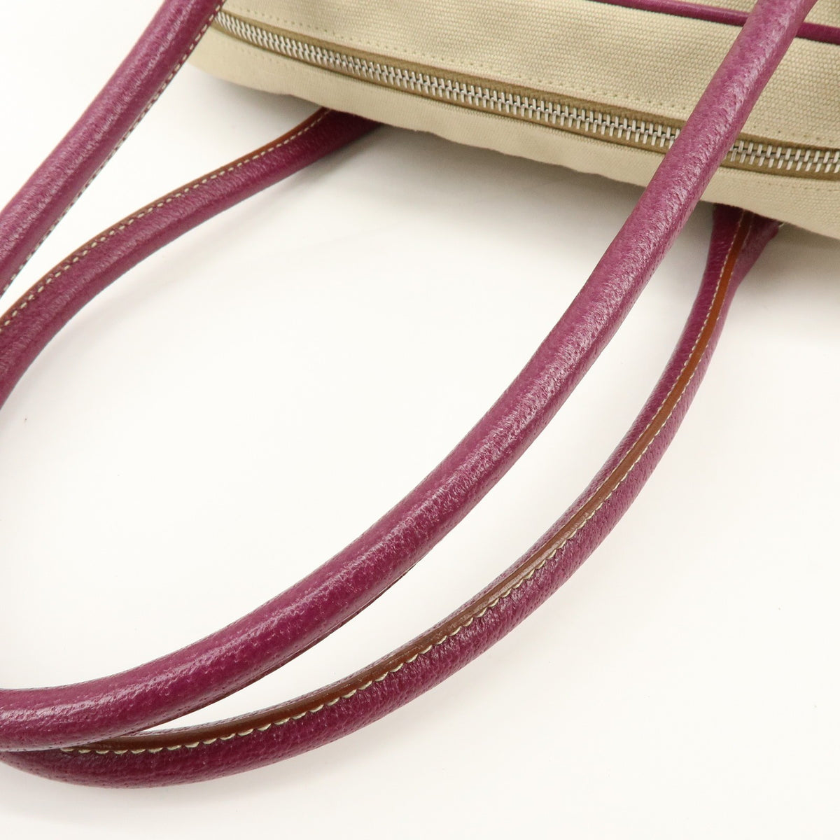 Prada Bowler Canvas With Leather Purple Canvas Shoulder Bag Bag (Pre-Owned)