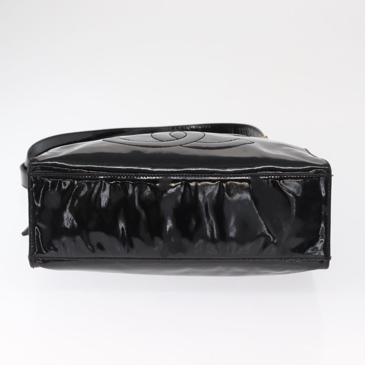 Chanel Vintage Timeless Chain Patent Black Patent_Leather Shoulder Bag Bag (Pre-Owned)