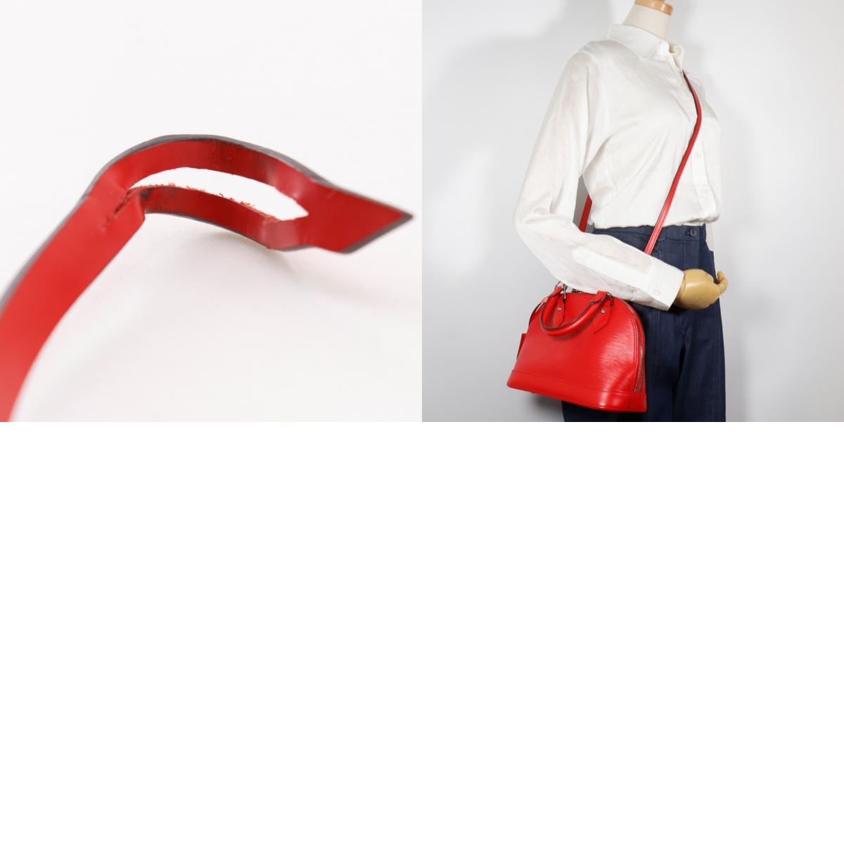 Louis Vuitton Alma Epi Leather Red Leather Handbag (Pre-Owned)