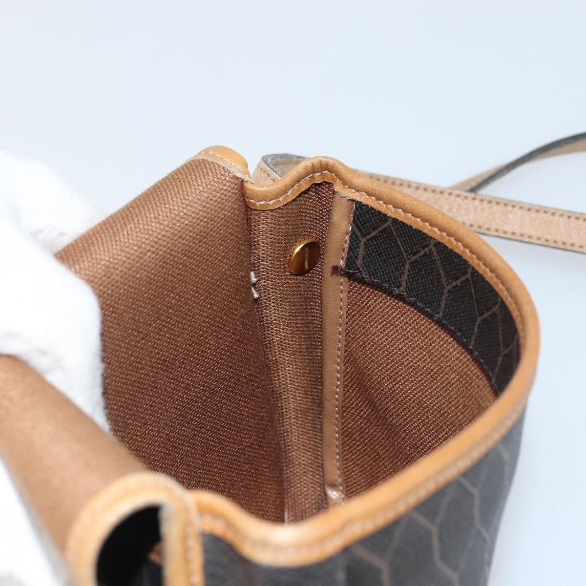 Christian Dior Vintage Honeycomb Flap Canvas And Leather Black Canvas Shoulder Bag Bag (Pre-Owned)