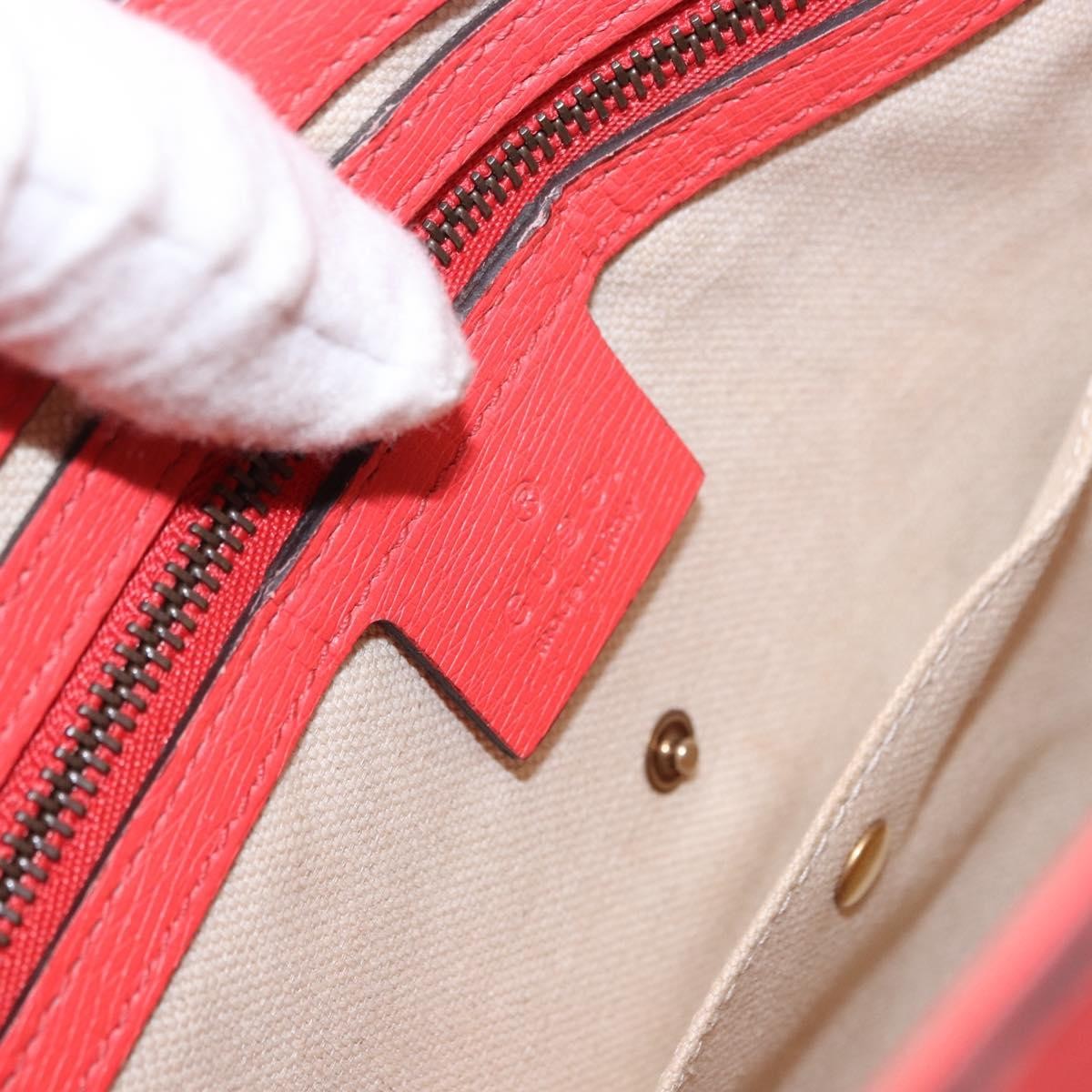 Gucci Bright Bit Convertible Leather Red Leather Tote Bag Bag (Pre-Owned)