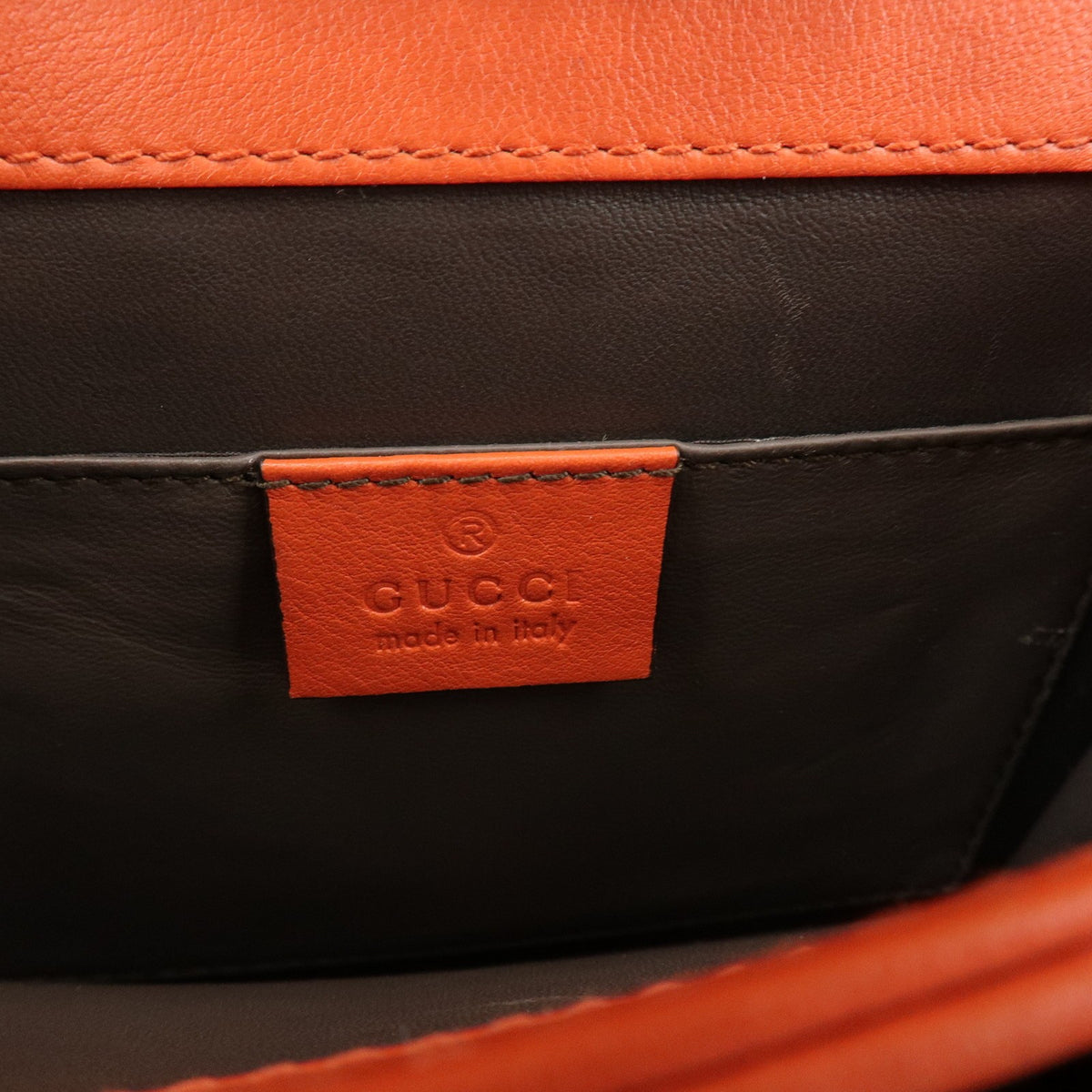 Gucci Interlocking Patent Orange Patent_Leather Shoulder Bag Bag (Pre-Owned)