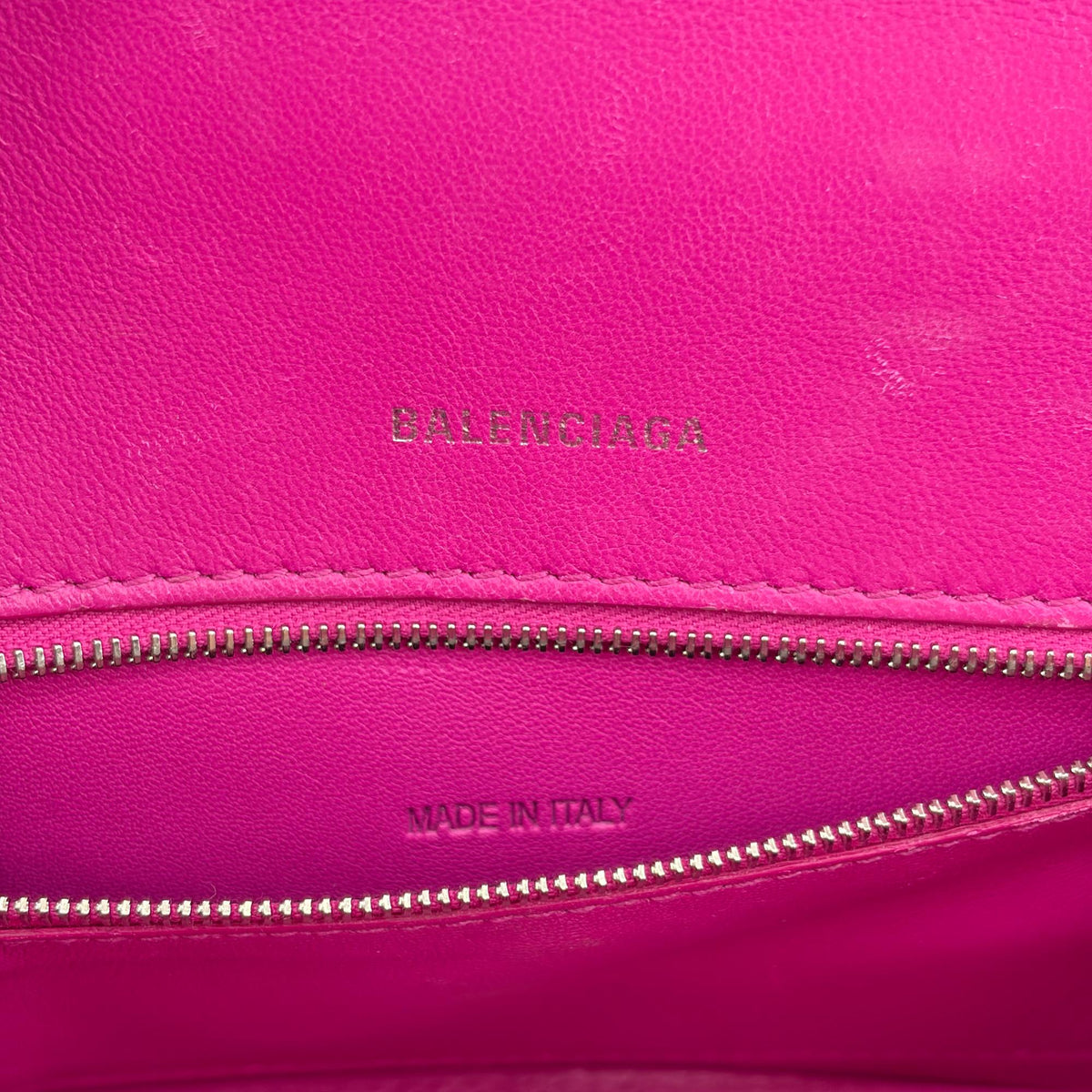Balenciaga Hourglass Top Handle Leather With Crystals Pink Leather Handbag (Pre-Owned)