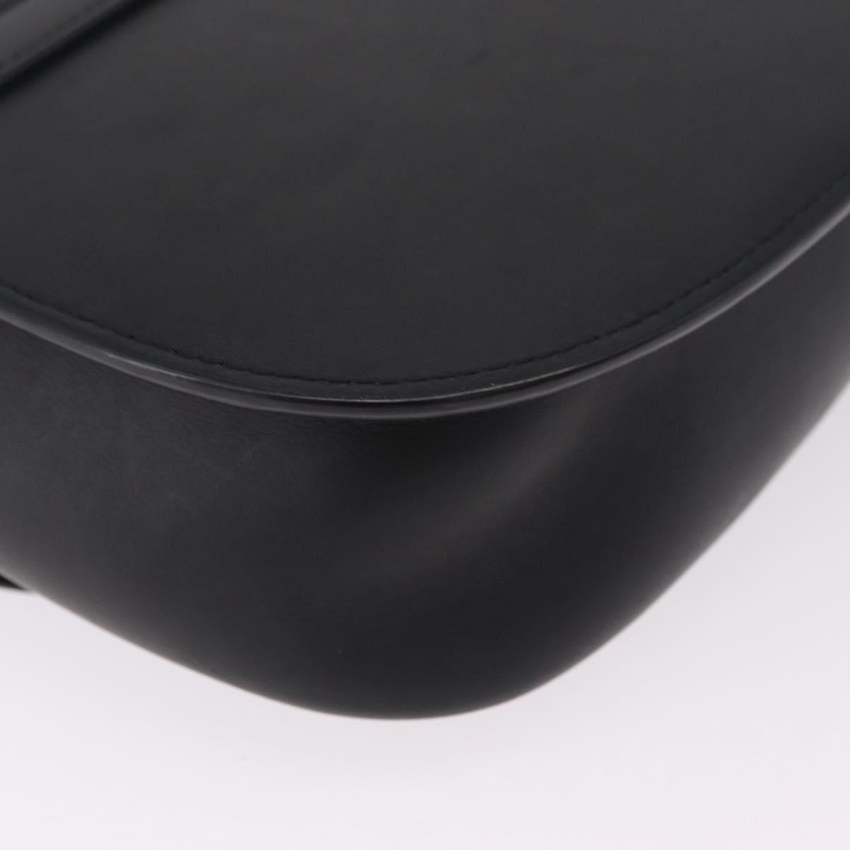 Saint Laurent Kaia Leather With Brogue Detail Black Leather Shoulder Bag Bag (Pre-Owned)