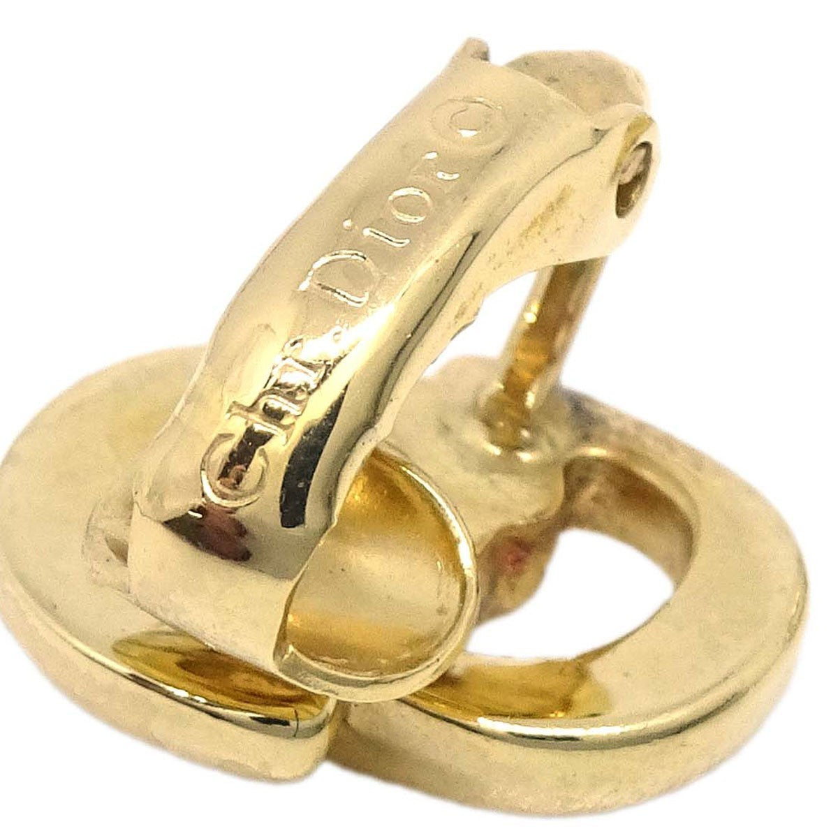 Christian Dior Vintage Cd Clip-On Metal Gold Gold_Plated Earrings Jewelry (Pre-Owned)