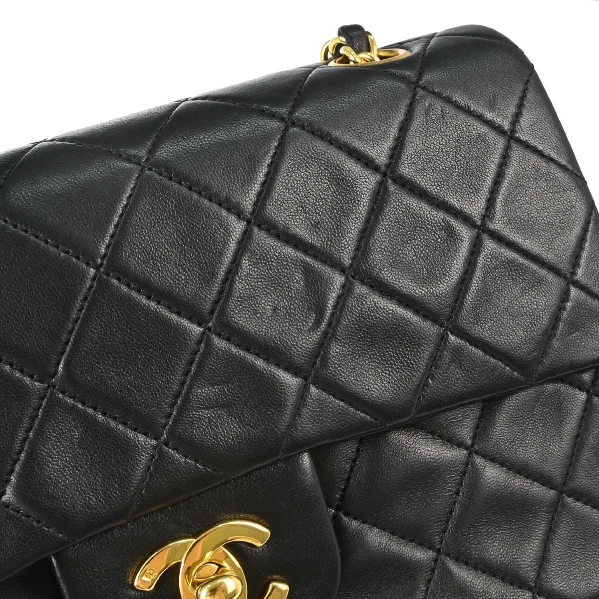 Chanel Timeless - Classic Double Flap Leather Black Leather Shoulder Bag Bag (Pre-Owned)
