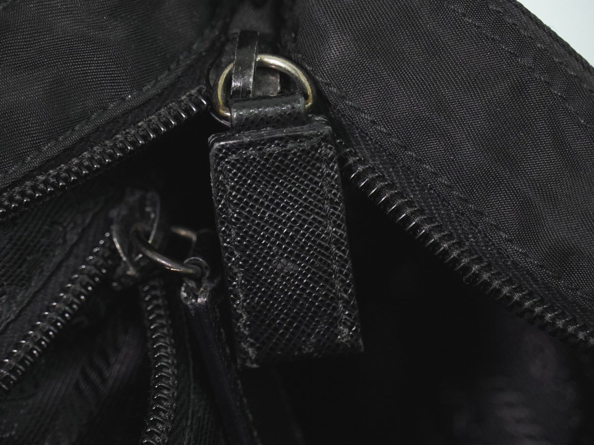 Prada Front Pocket Messenger Quilted Tessuto Black Nylon Shoulder Bag Bag (Pre-Owned)