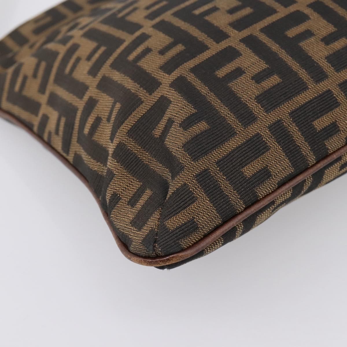 Fendi Shoulder Bag Zucca Brown Canvas Shoulder Bag Bag (Pre-Owned)
