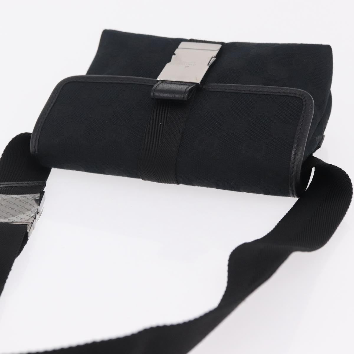 Gucci Buckle Waist Gg Canvas Black Canvas Handbag (Pre-Owned)