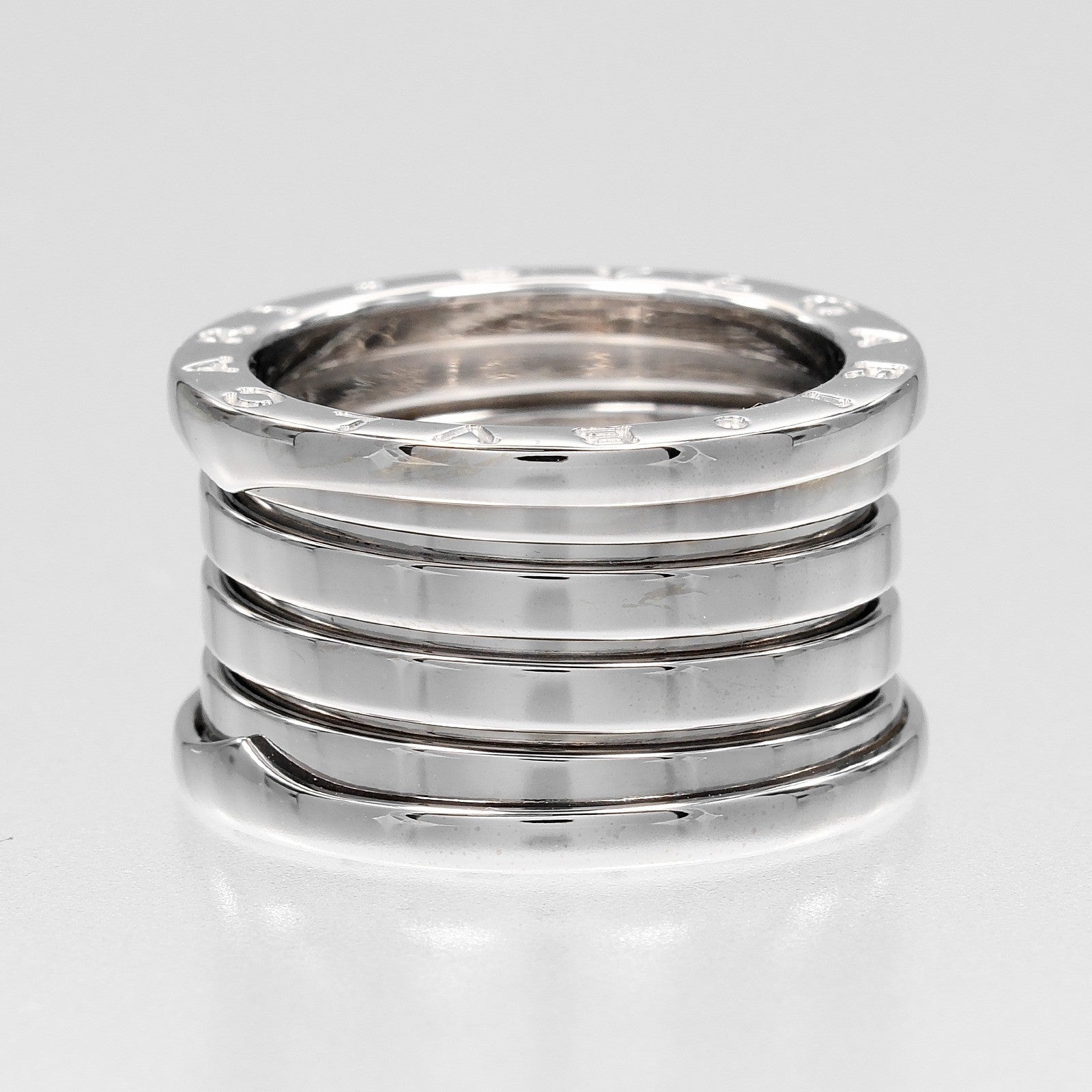 Bvlgari B.Zero1 Xxth Anniversary Five Band 18K White Gold Silver White_Gold Ring Jewelry (Pre-Owned)