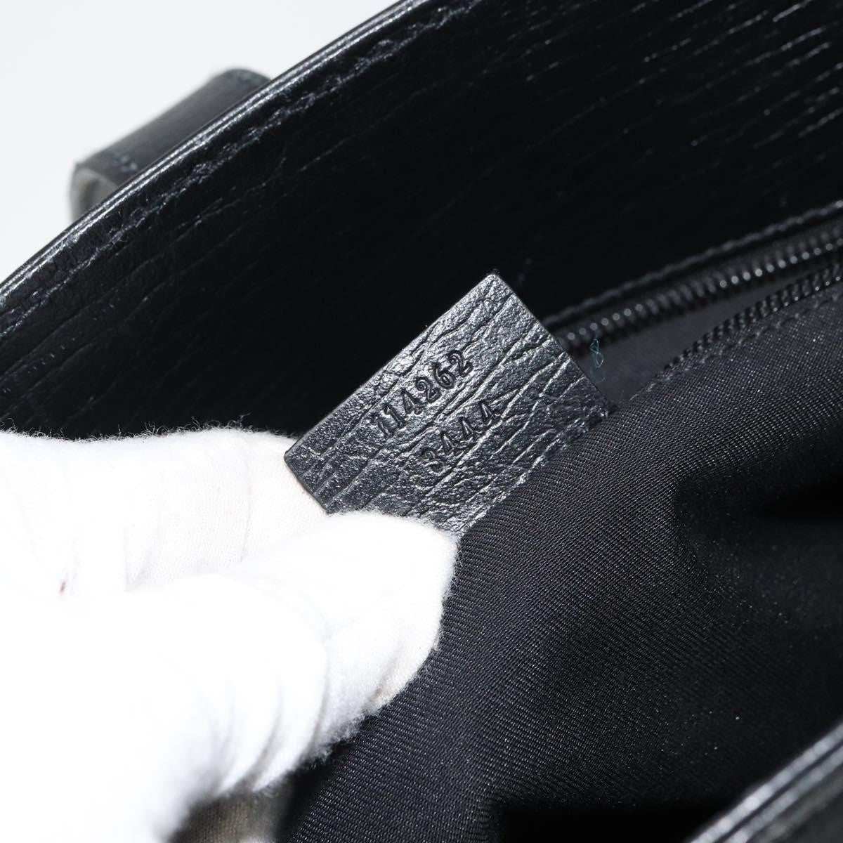 Gucci Vintage Leather Black Leather Handbag (Pre-Owned)
