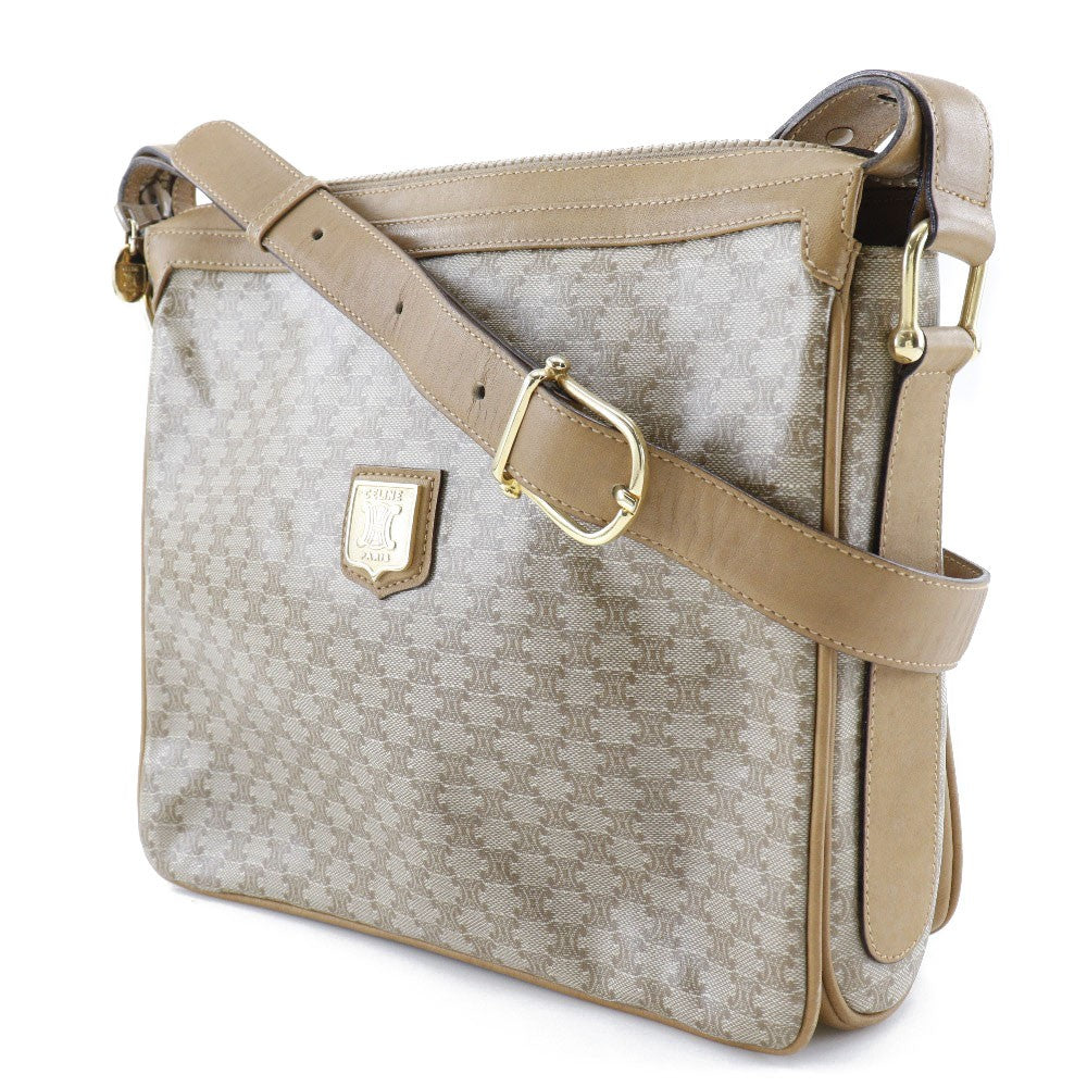 Celine Macadam Shoulder Pvc Leather Beige Pvc Shoulder Bag Bag (Pre-Owned)