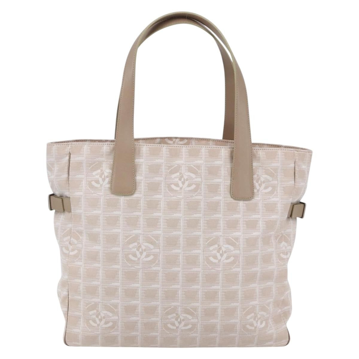 Chanel Travel Line Tote Nylon Pink Canvas Bag (Pre-Owned)