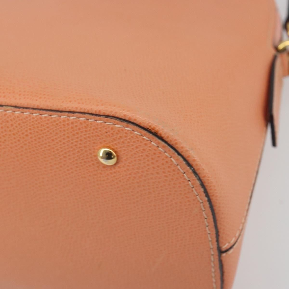 Celine Vintage Convertible Bowler Leather Orange Leather Handbag (Pre-Owned)