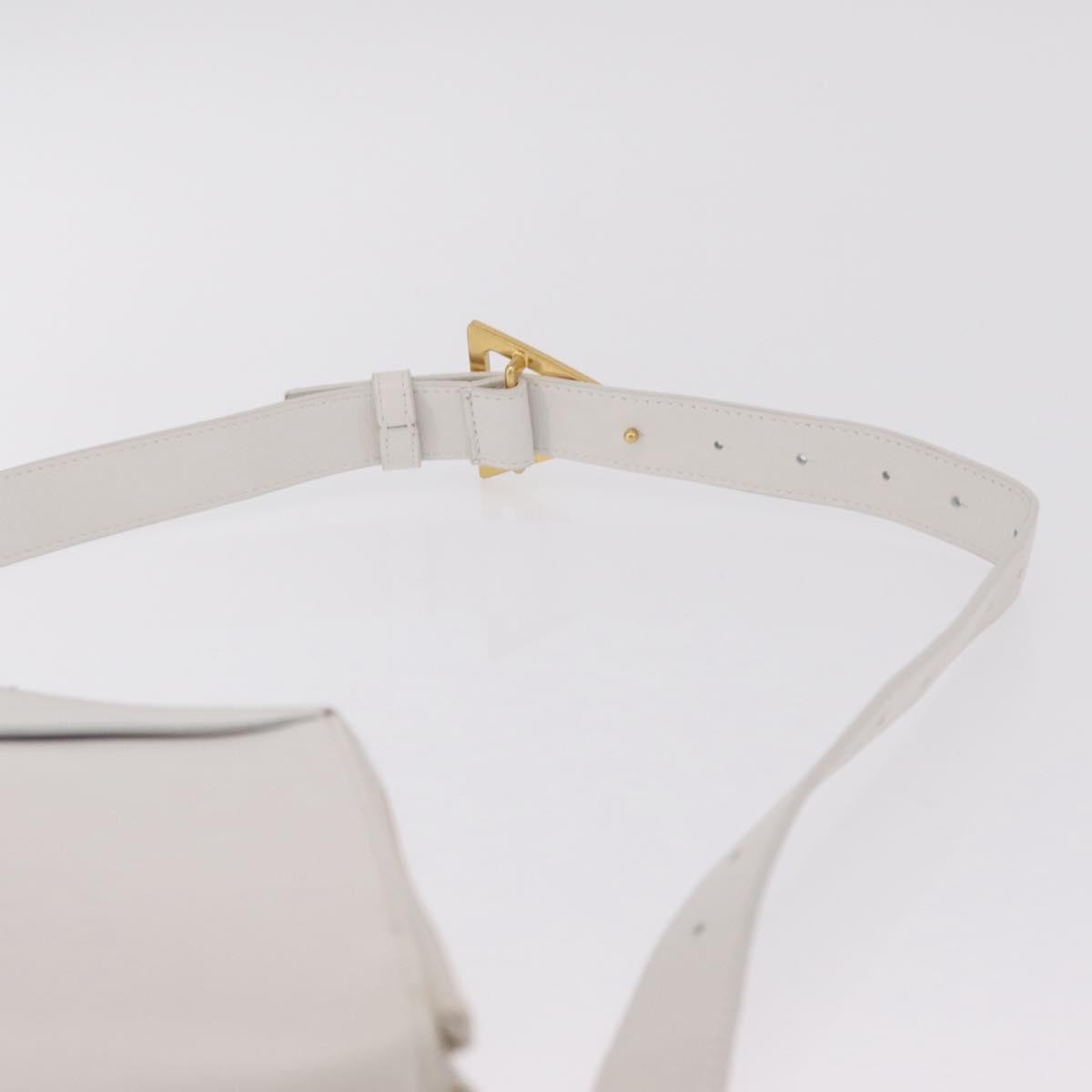 Bottega Veneta Nappa19 Pouch With Strap Maxi Intrecciato Leather White Leather Clutche & Pouche Bag (Pre-Owned)
