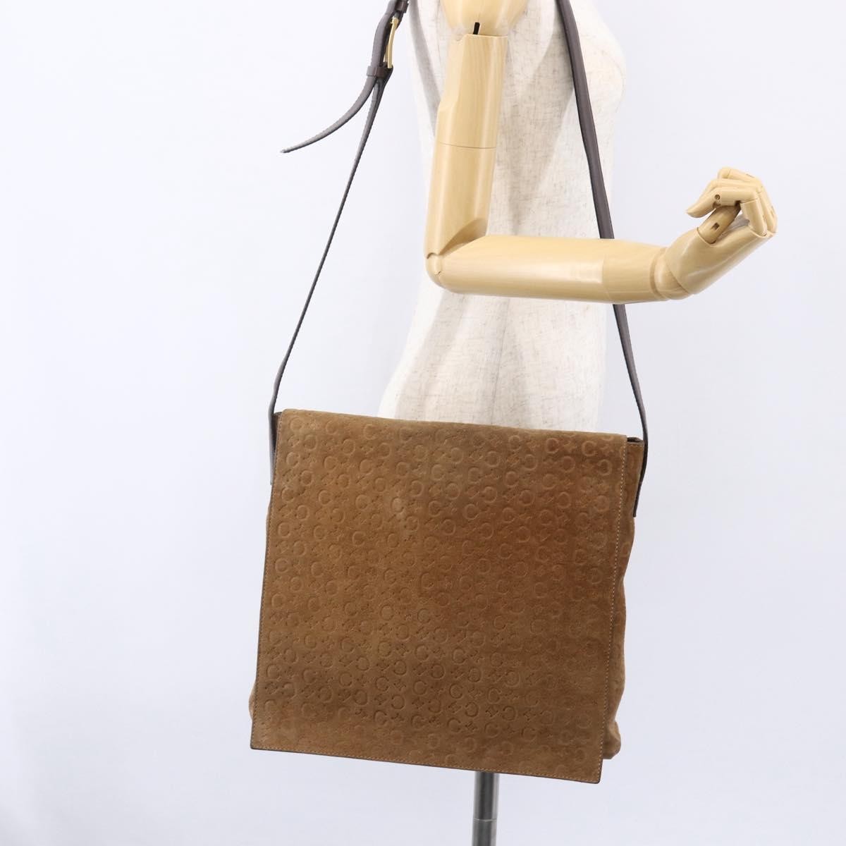 Celine C Macadam Shoulder Suede Beige Suede Shoulder Bag Bag (Pre-Owned)