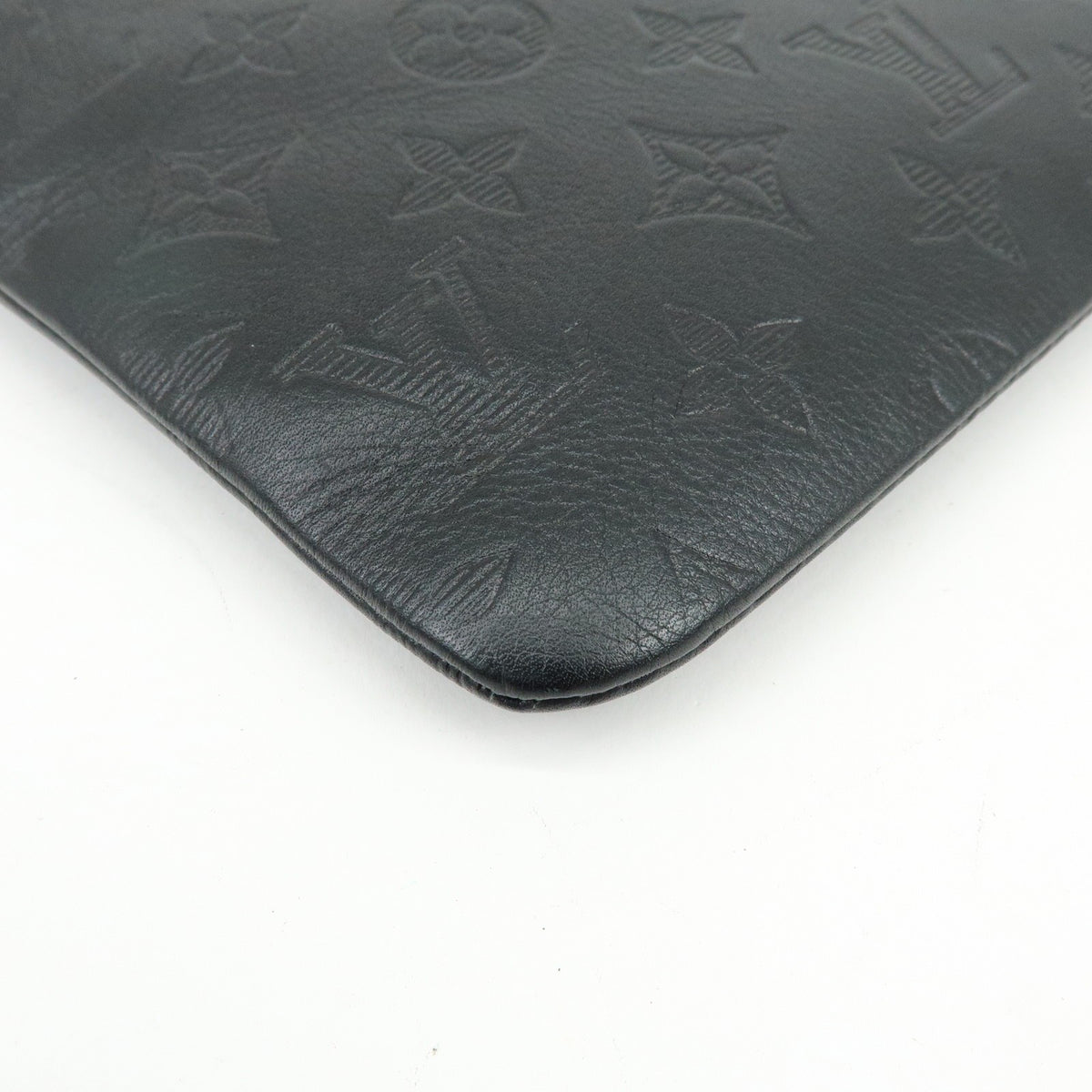 Louis Vuitton Discovery Pochette Monogram Shadow Leather Black Leather Clutche & Pouche Bag (Pre-Owned)