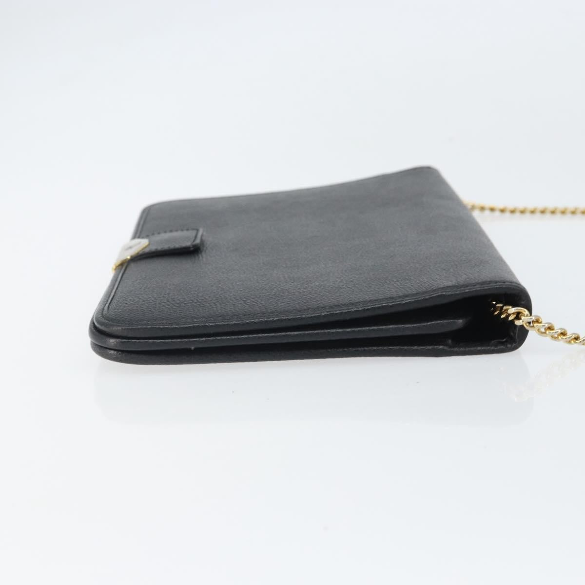 Christian Dior Vintage Chain Flap Leather Black Leather Shoulder Bag Bag (Pre-Owned)