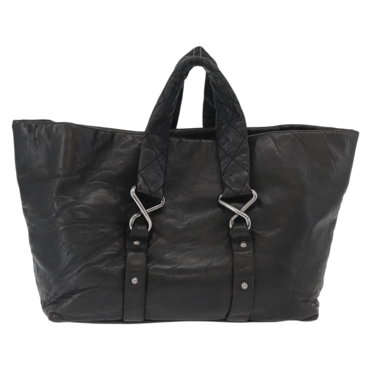 Chanel 8 Knots Tote Lambskin Black Leather Tote Bag Bag (Pre-Owned)