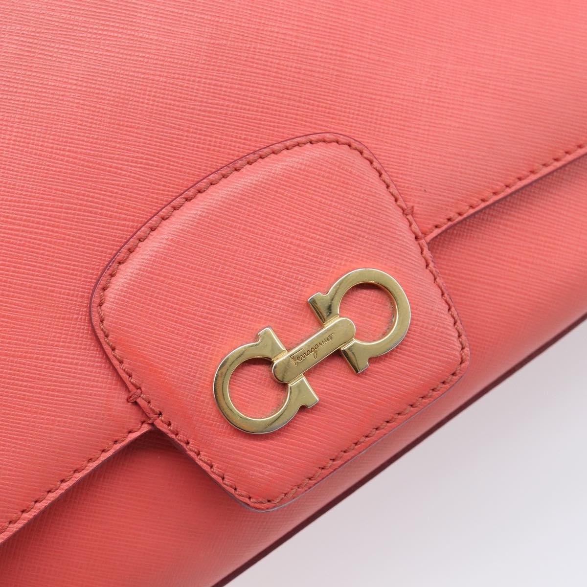 Salvatore Ferragamo Gancini Leather Pink Leather Shoulder Bag Bag (Pre-Owned)