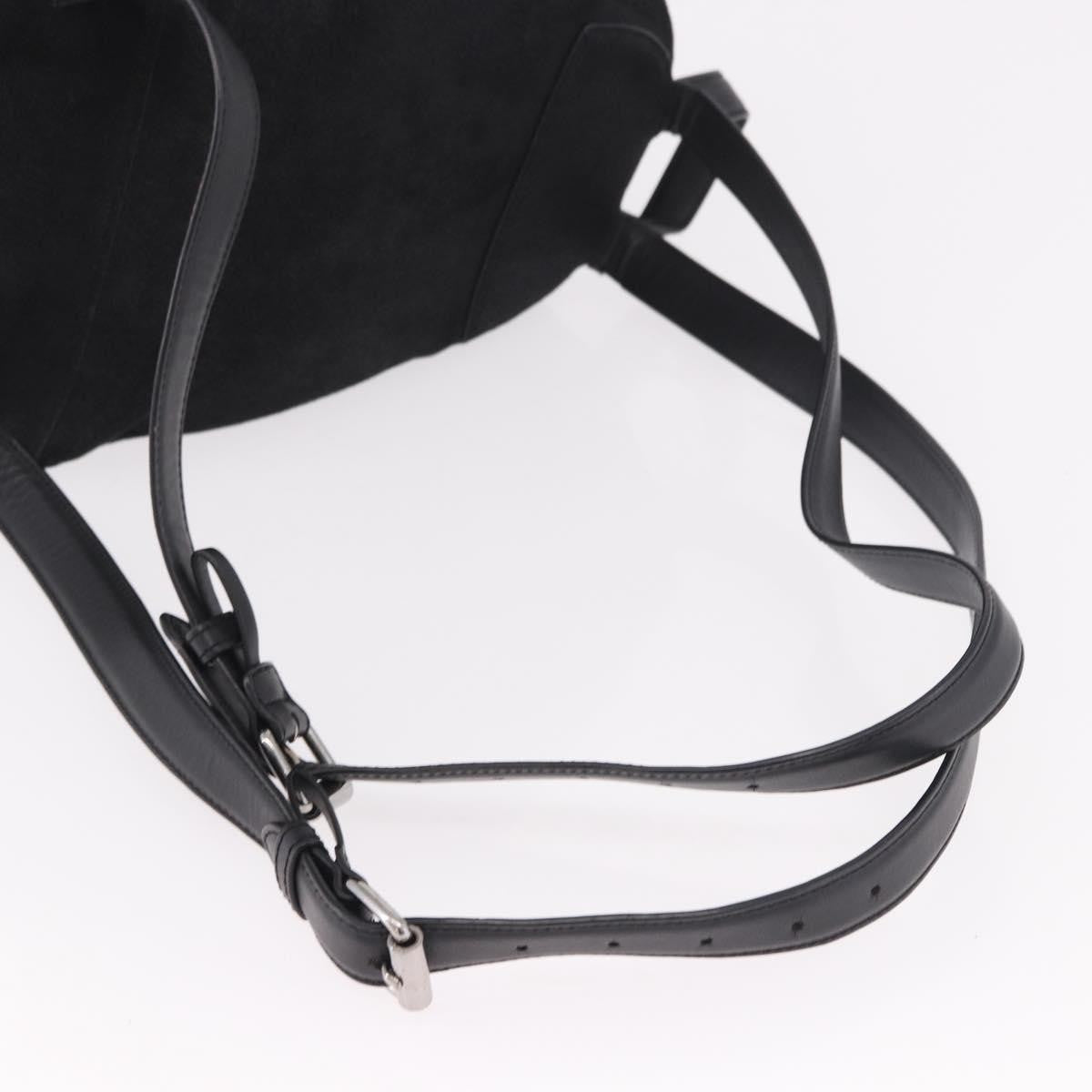 Stella Mccartney Falabella Front Zip Shaggy Deer Black Polyester Backpack Bag (Pre-Owned)
