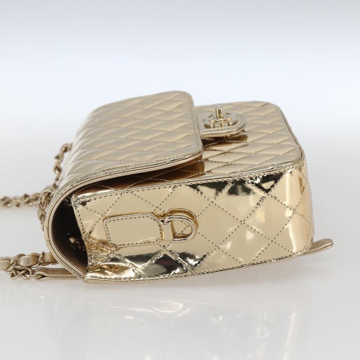Chanel Hollywood Boulevard Backpack With Star Coin Purse Quilted Metallic Leather Gold Patent_Leather Backpack Bag (Pre-Owned)