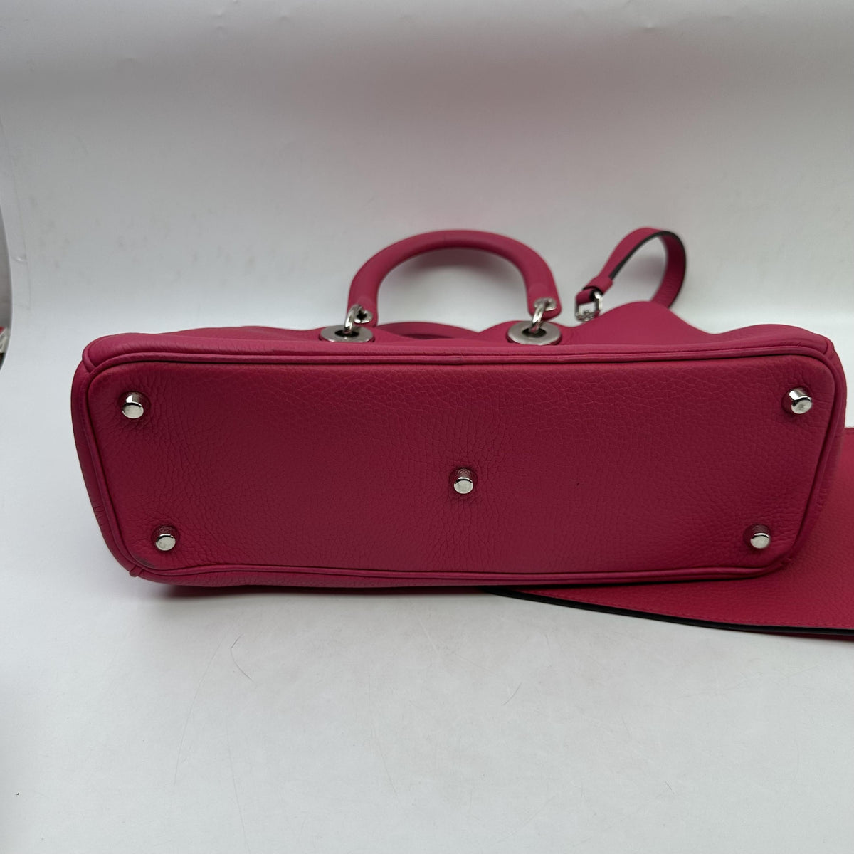 Christian Dior Diorissimo Leather With Sequins Pink Leather Tote Bag Bag (Pre-Owned)