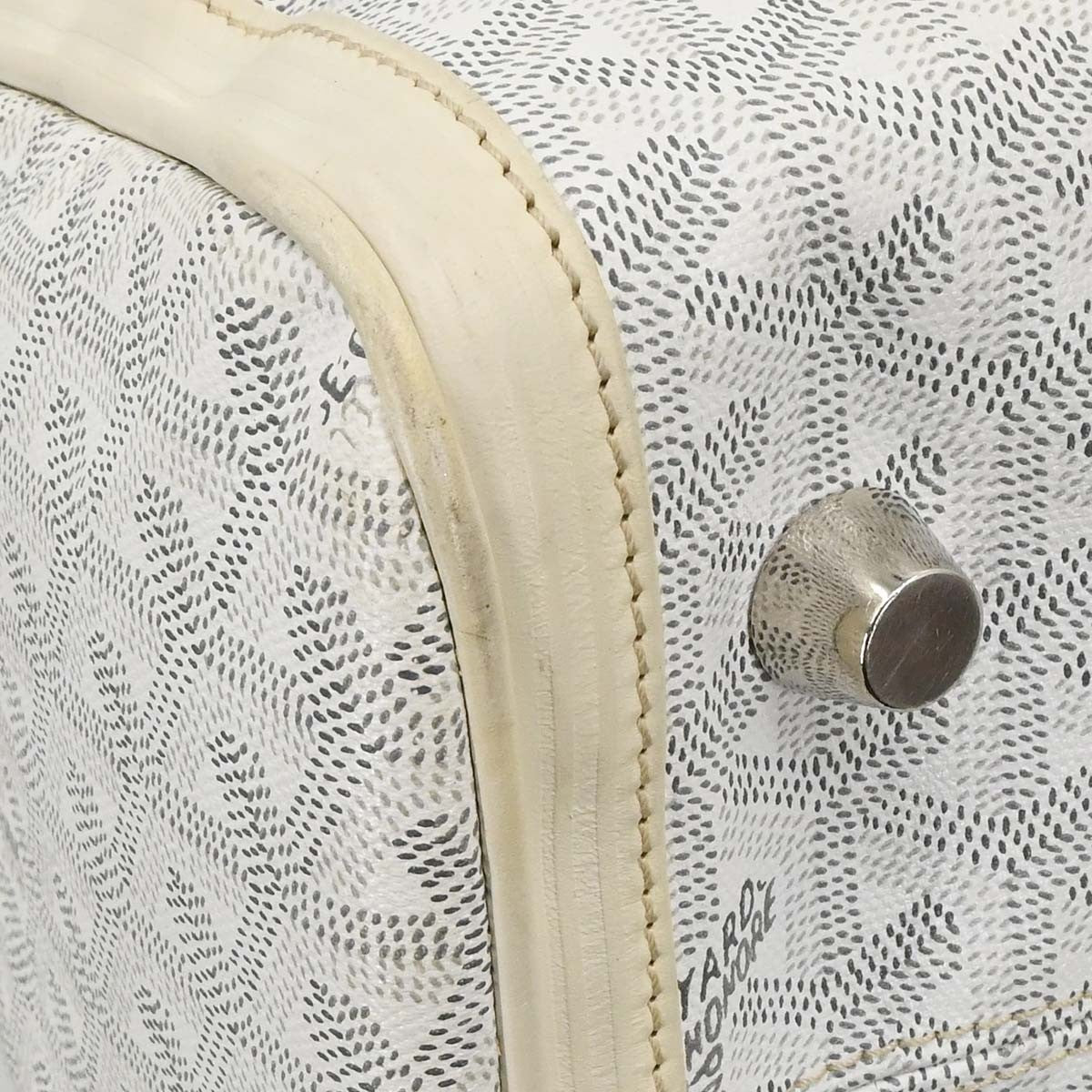 Goyard Croisiere Coated Canvas White Canvas Travel Bag Bag (Pre-Owned)