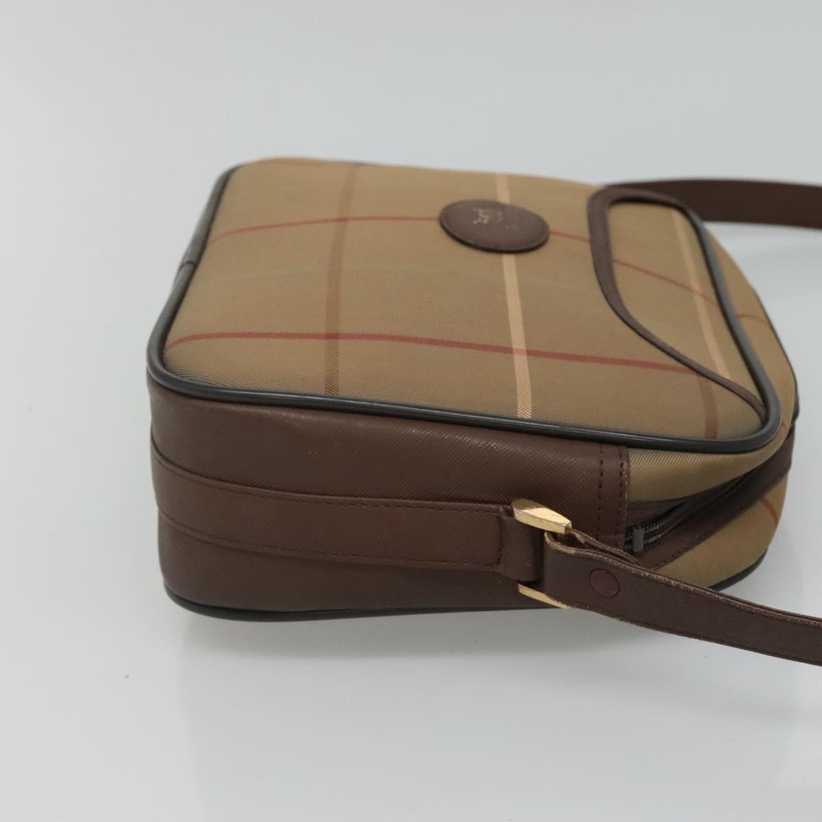 Burberry Nova Check Canvas And Leather Beige Canvas Shoulder Bag Bag (Pre-Owned)