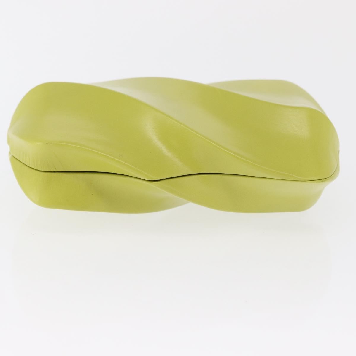 Bottega Veneta The Whirl Clutch Leather Green Leather Clutche & Pouche Bag (Pre-Owned)