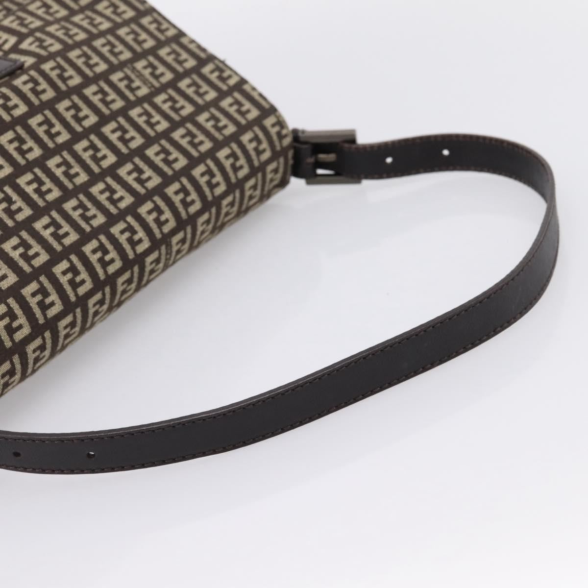 Fendi Mamma Baguette Zucchino Canvas Brown Canvas Shoulder Bag Bag (Pre-Owned)