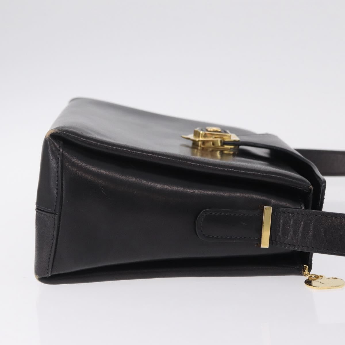 Celine Shoulder Leather Black Leather Shoulder Bag Bag (Pre-Owned)