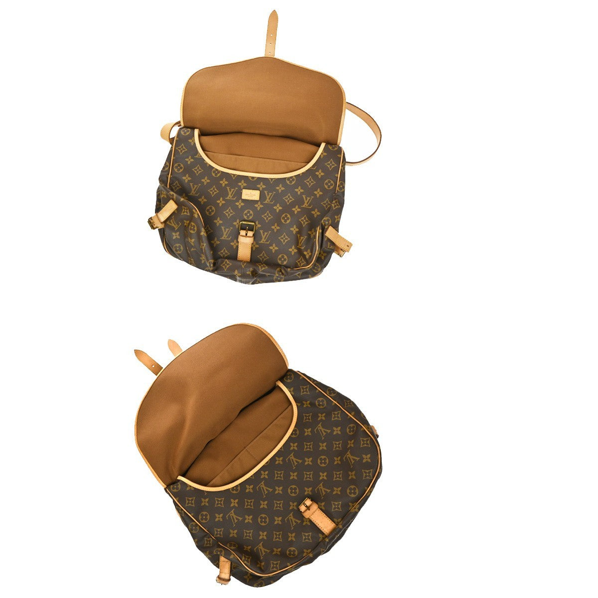 Louis Vuitton Saumur Monogram Canvas Brown Canvas Shoulder Bag Bag (Pre-Owned)