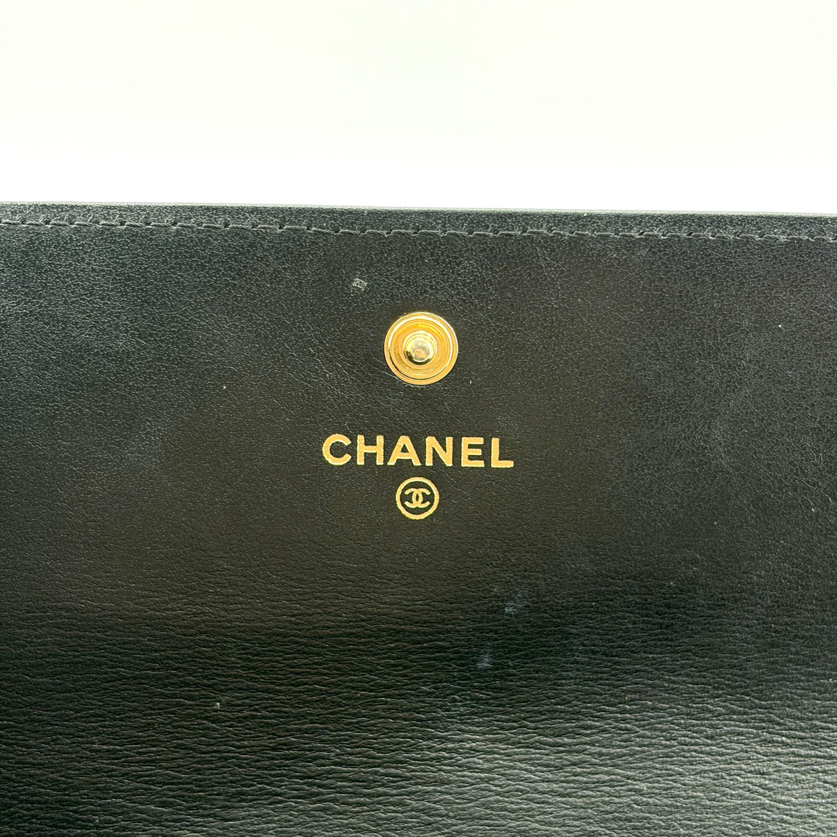 Chanel Boy Flap Quilted Caviar Black Leather Wallets Accessory (Pre-Owned)