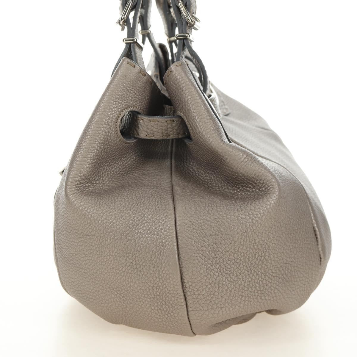 Fendi Selleria Pomodorino Leather Gray Leather Tote Bag Bag (Pre-Owned)