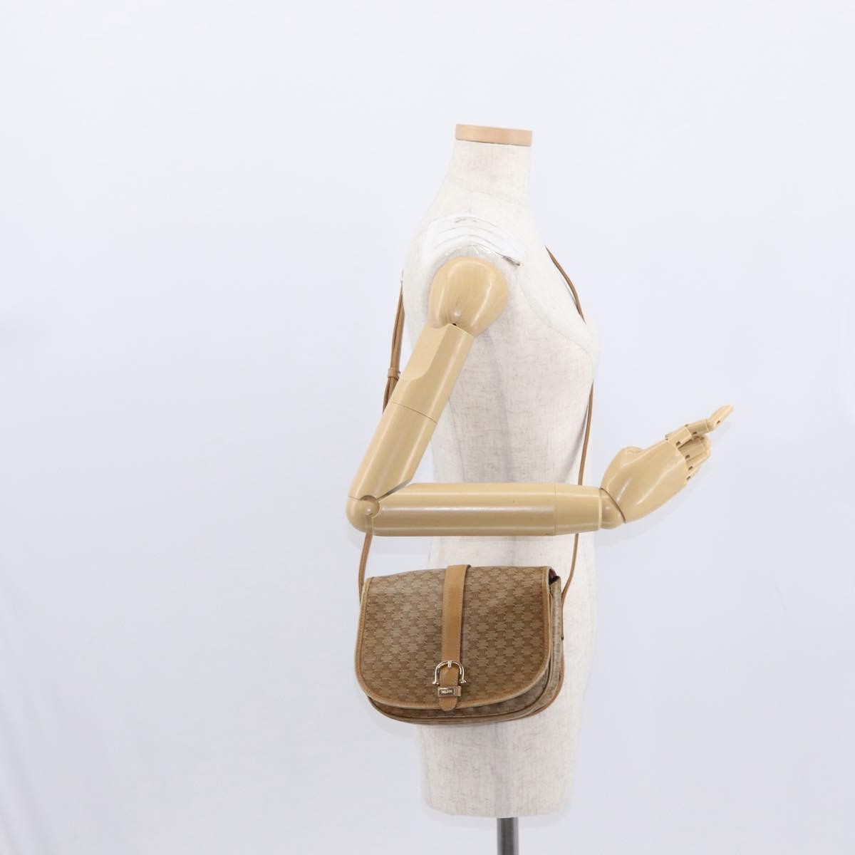 Celine Vintage Macadam Canvas Beige Canvas Shoulder Bag Bag (Pre-Owned)