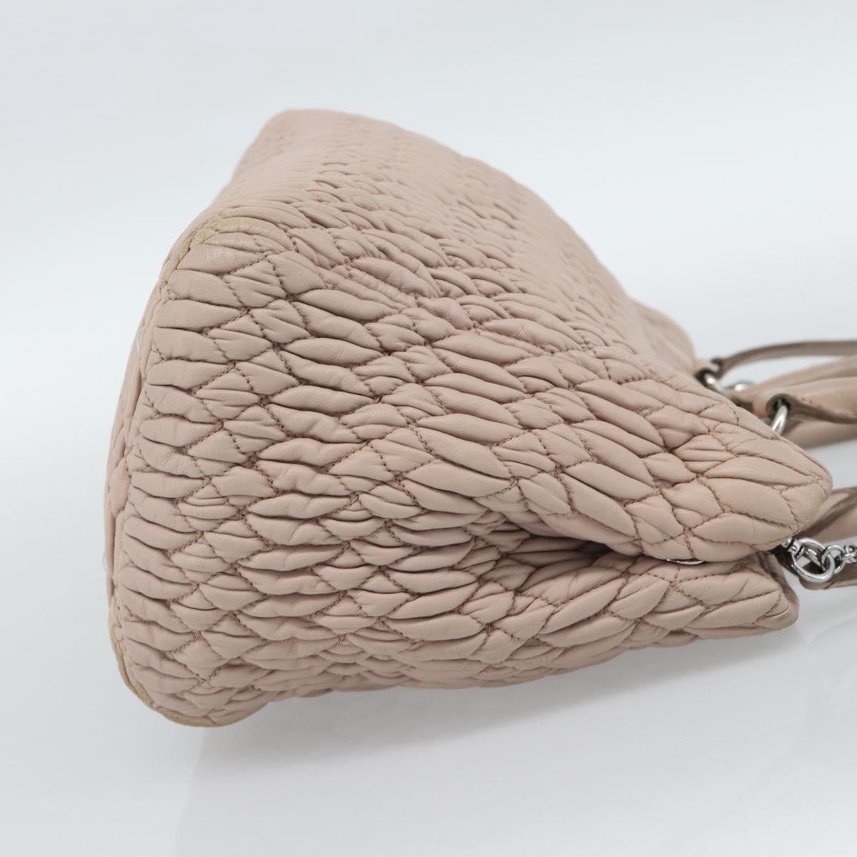 Miu Miu Crystal Tote Matelasse Leather Pink Leather Shoulder Bag Bag (Pre-Owned)