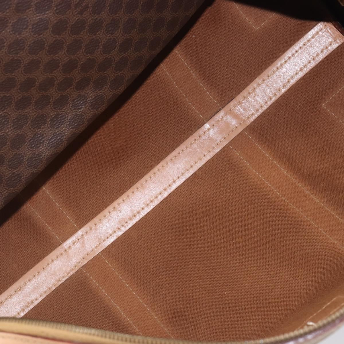 Celine Vintage Duffle Macadam Coated Canvas Brown Pvc Handbag (Pre-Owned)