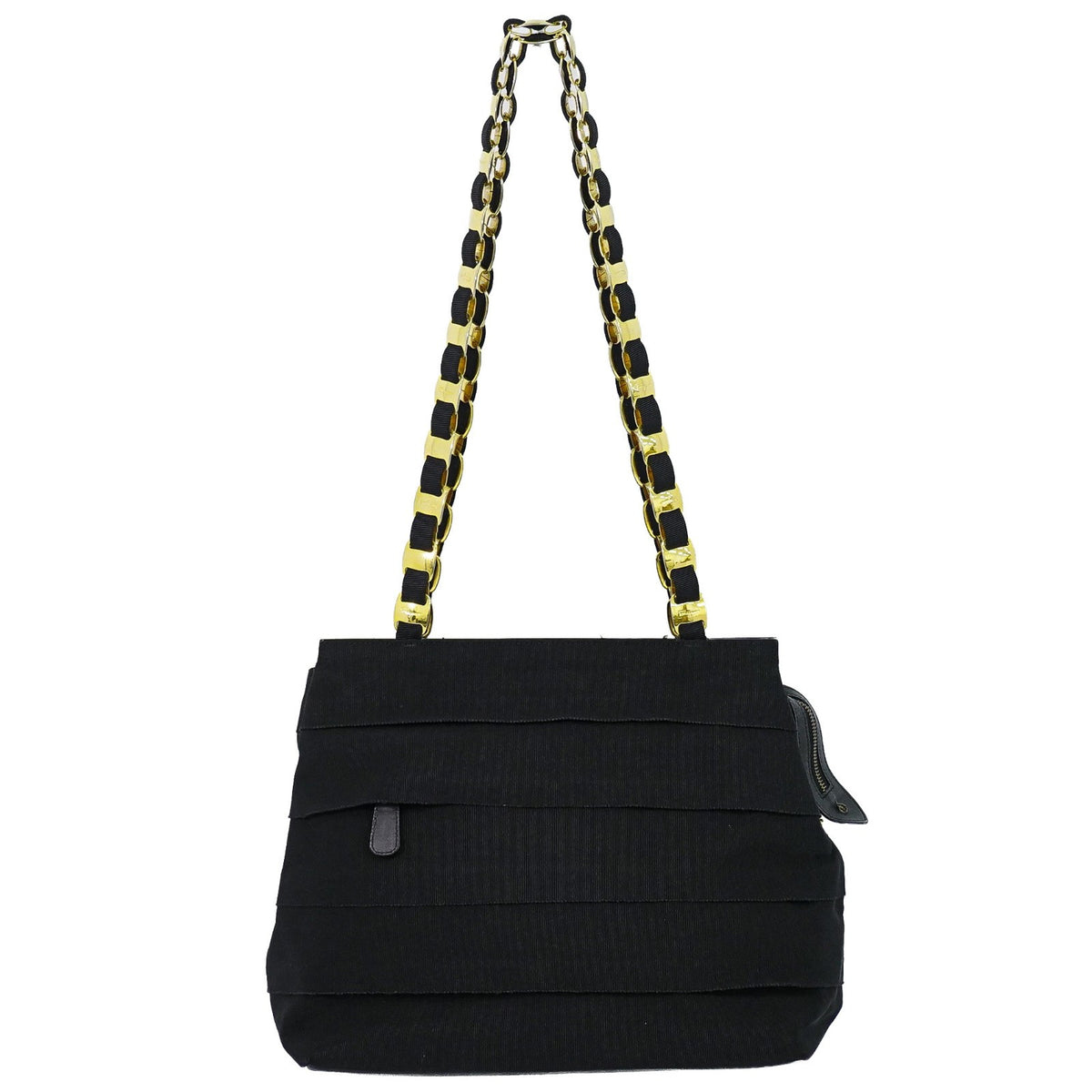 Salvatore Ferragamo Vala Chain Canvas Black Canvas Shoulder Bag Bag (Pre-Owned)