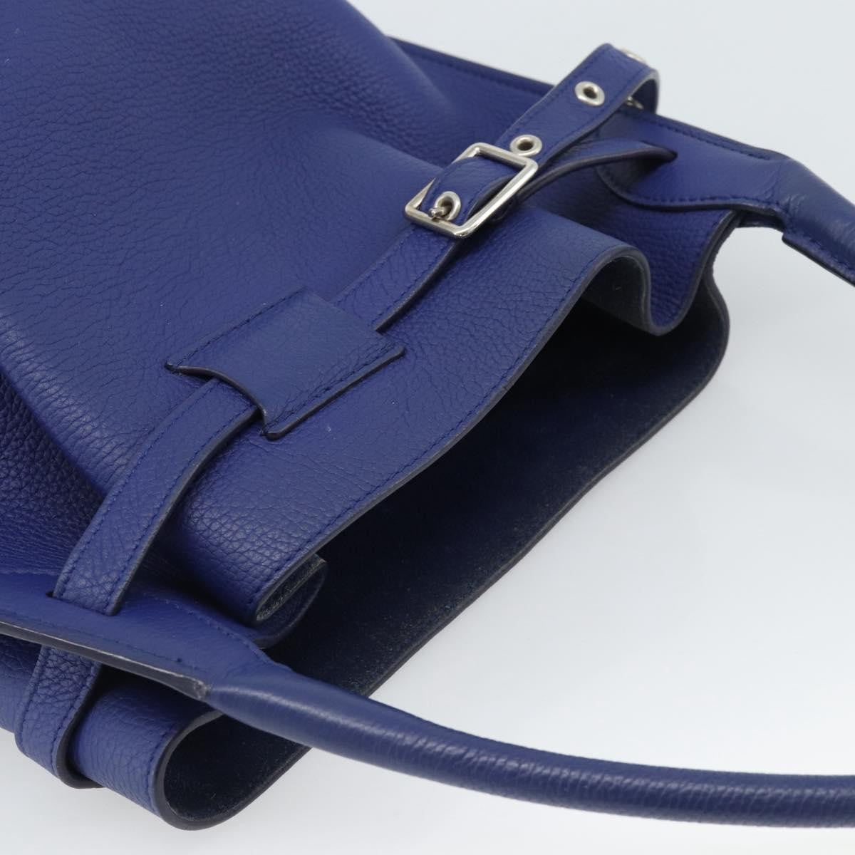 Celine Big Bag Bucket Leather Blue Leather Handbag (Pre-Owned)