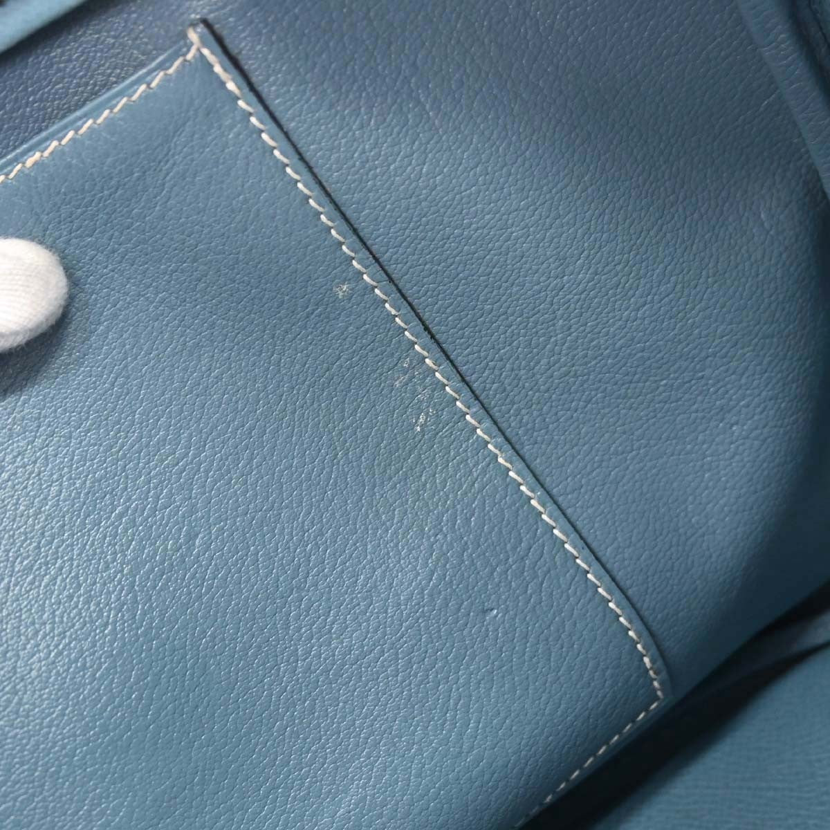 Hermes Plume Epsom Blue Leather Handbag (Pre-Owned)
