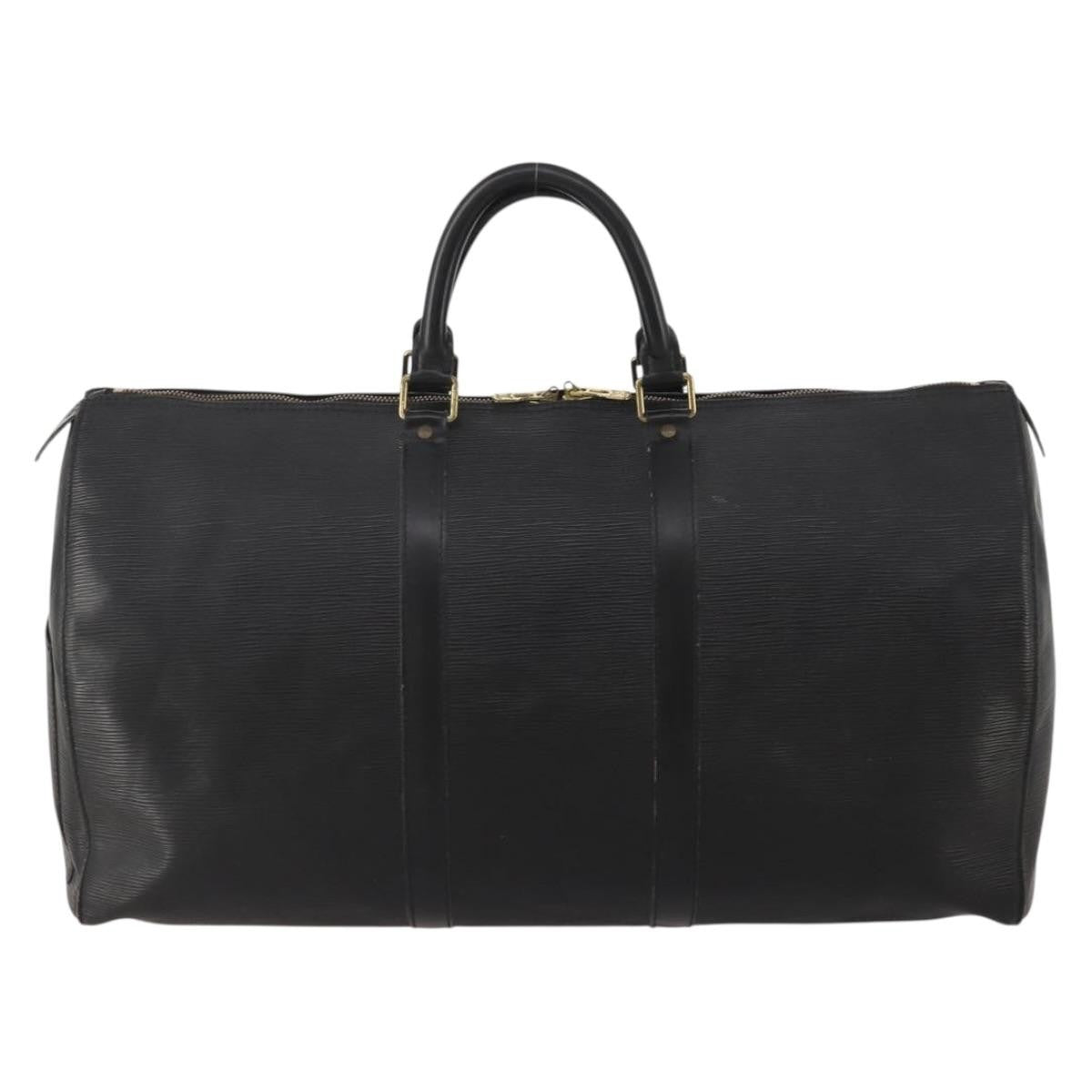 Louis Vuitton Keepall Epi Leather Black Leather Travel Bag Bag (Pre-Owned)
