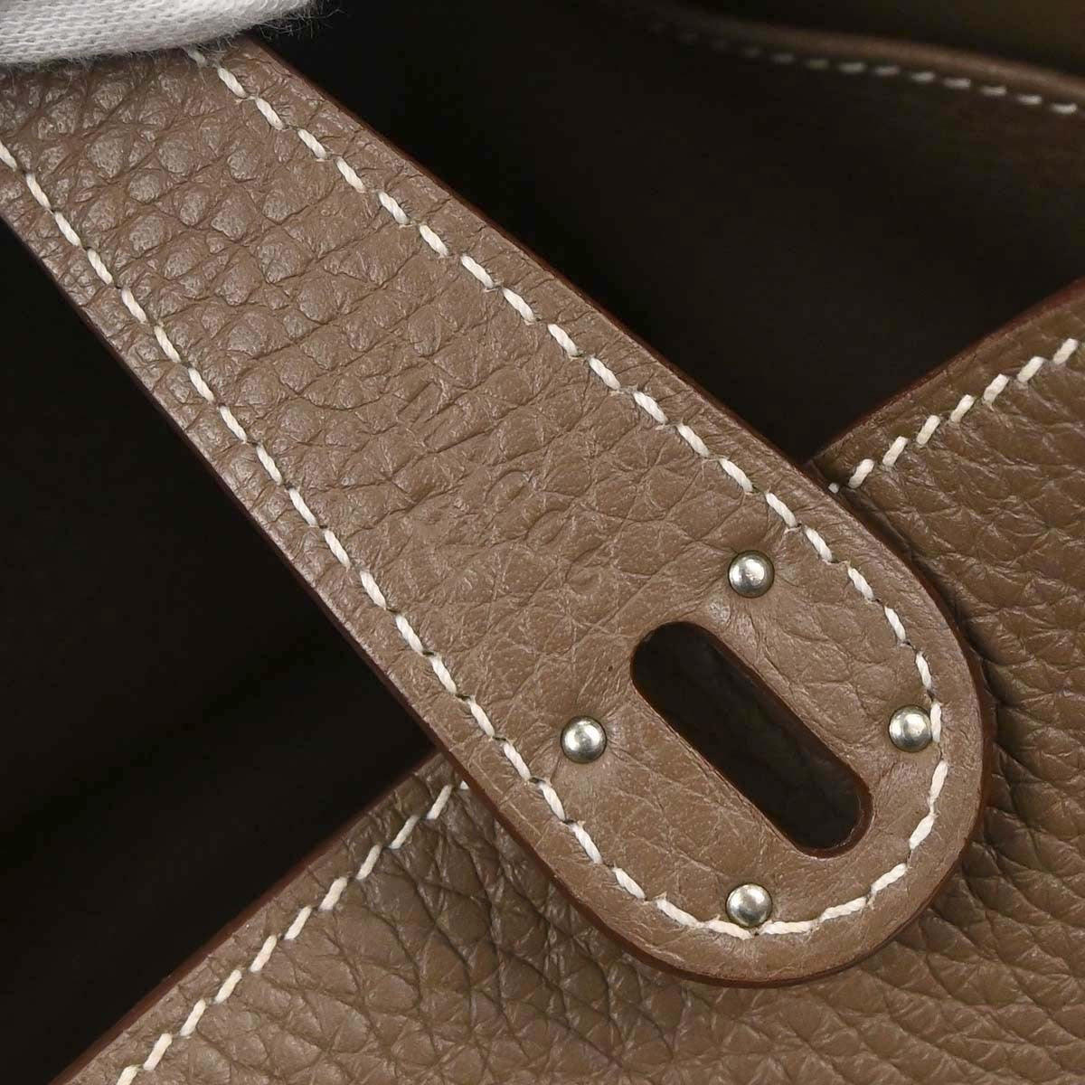 Hermes Lindy Clémence Gray Leather Shoulder Bag Bag (Pre-Owned)