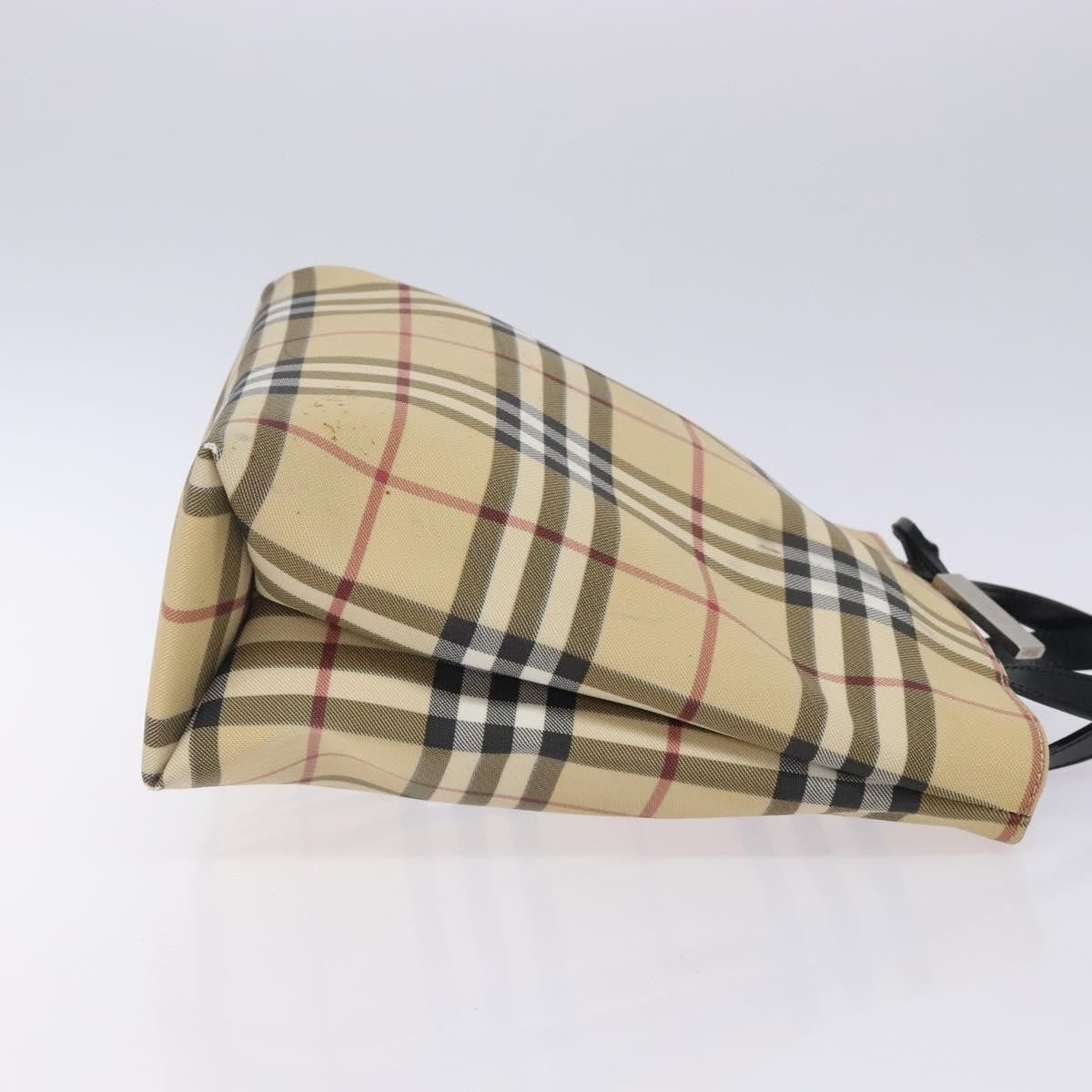 Burberry Nova Check Tote Canvas Check Pattern Beige Canvas Tote Bag Bag (Pre-Owned)