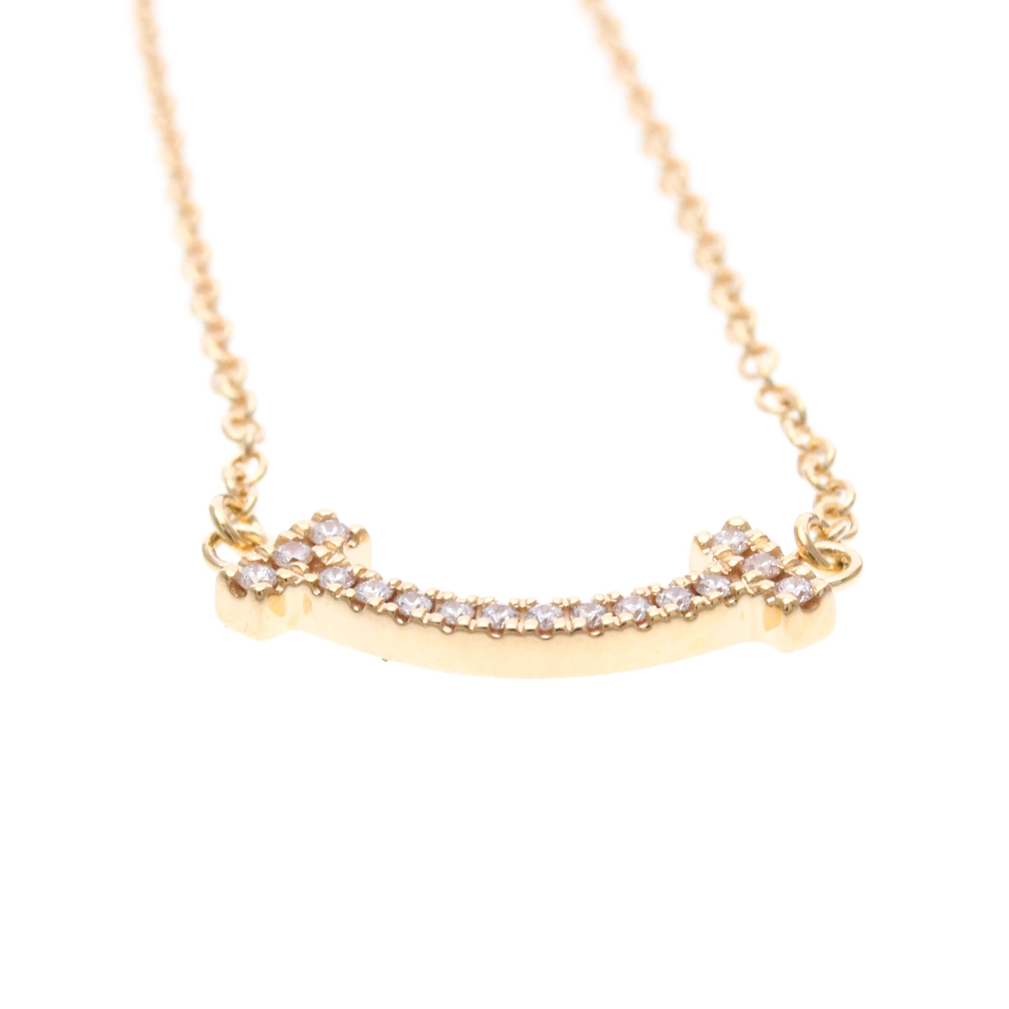 Tiffany & Co. T Smile Pendant 18K Rose Gold Pink Pink_Gold Necklace Jewelry (Pre-Owned)