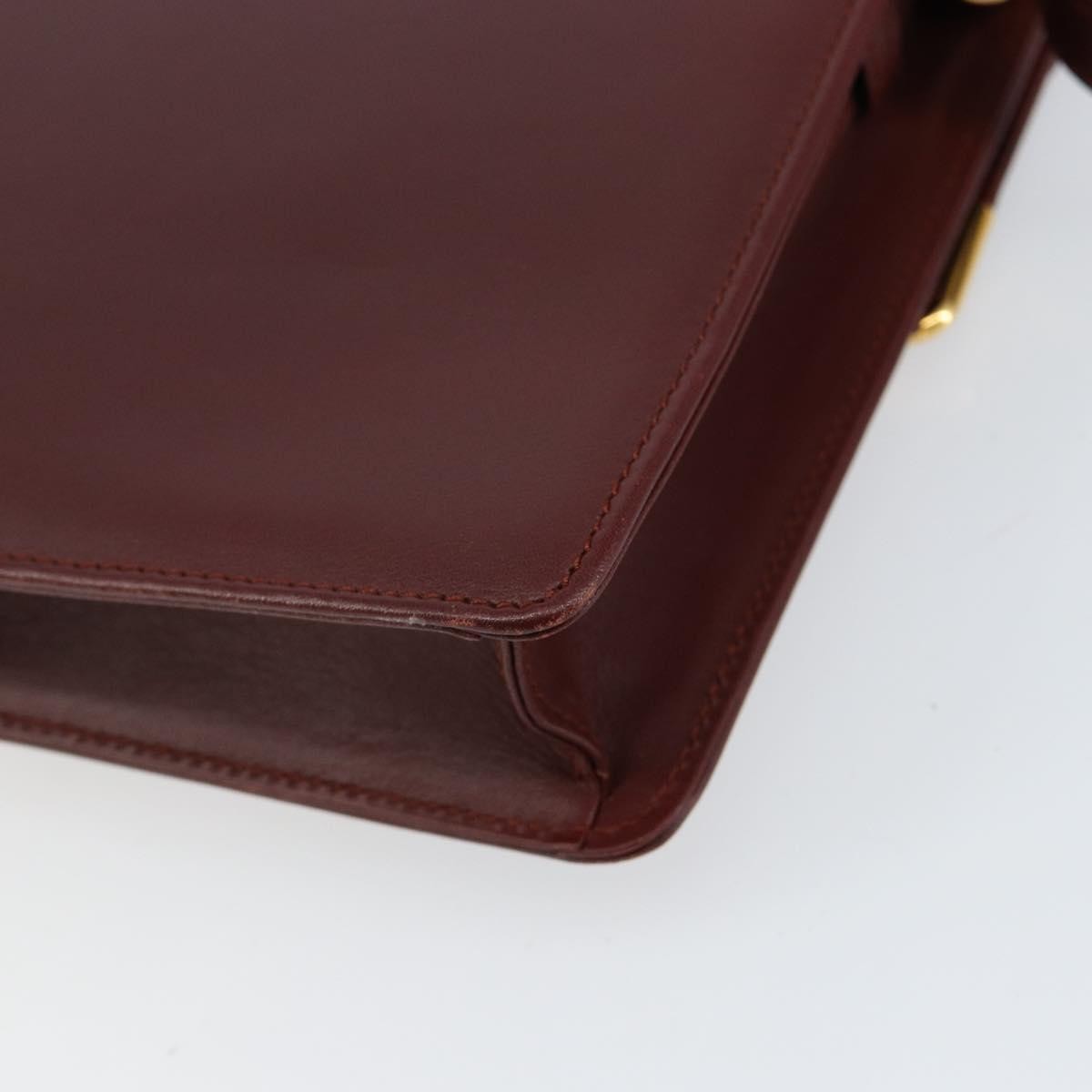 Cartier Must De Cartier Leather Burgundy Leather Shoulder Bag Bag (Pre-Owned)
