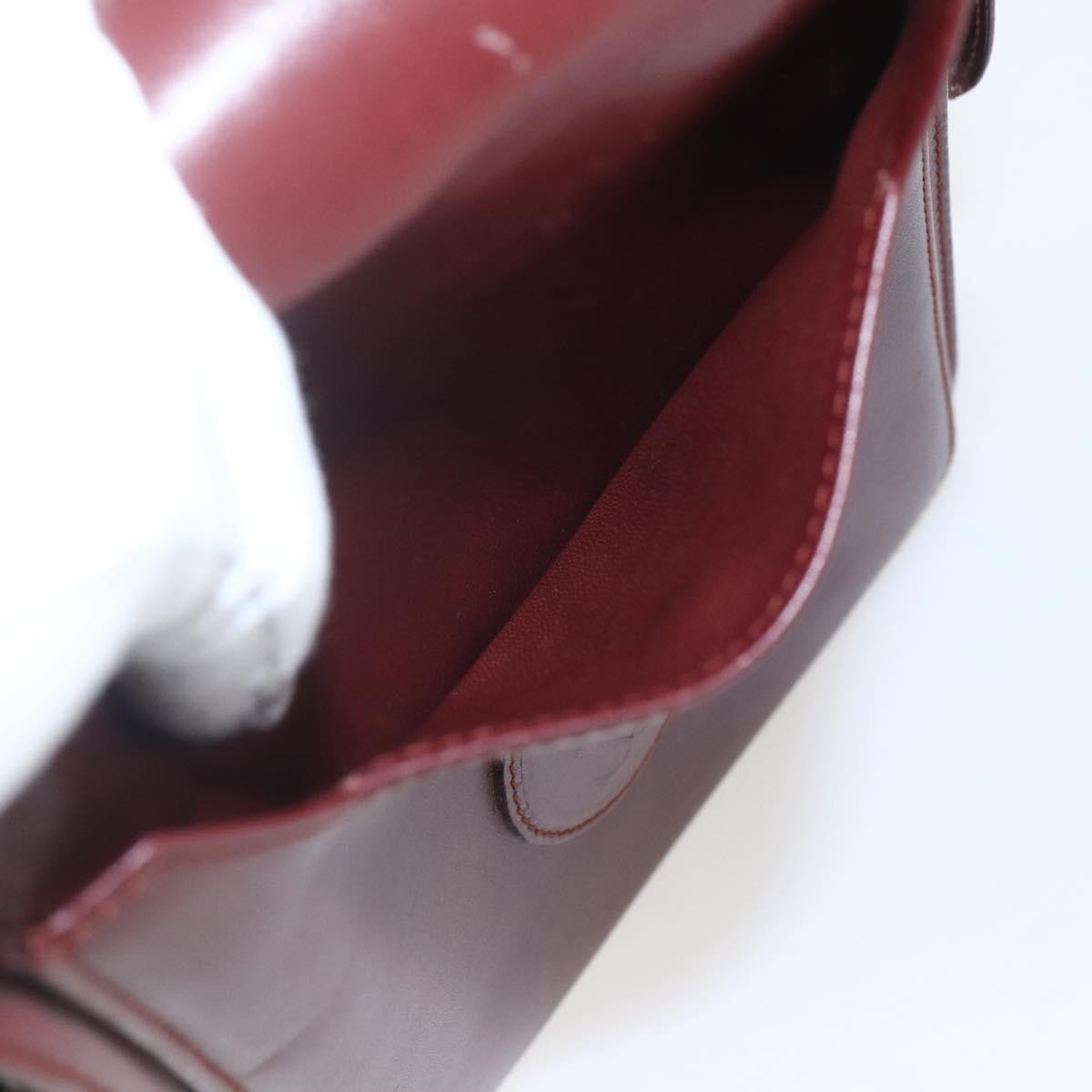 Cartier Must De Cartier Clutch Leather Burgundy Leather Clutche & Pouche Bag (Pre-Owned)